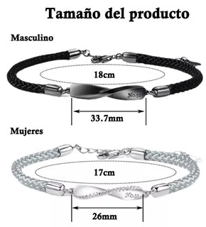 Foto 5 | Pulsera De Pareja Infinity Set 4 Pzs