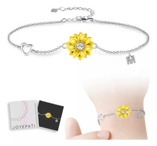 Pulsera  Xtellar De Plata 925 De Girasol Color Plata