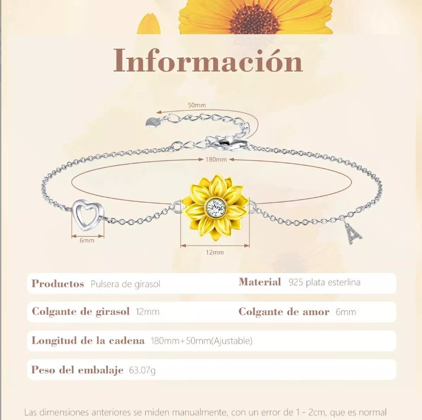 Foto 4 pulgar | Pulsera  Xtellar De Plata 925 De Girasol Color Plata