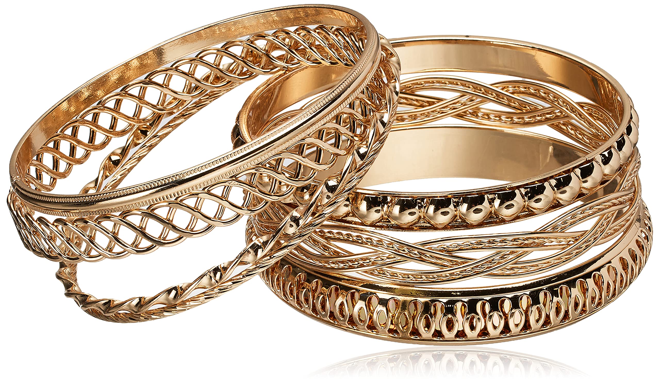 Foto 2 pulgar | Brazalete Guess Basic Gold 7 Piezas - Venta Internacional