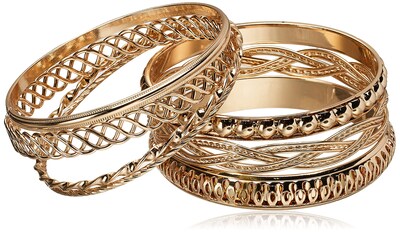 Foto 1 | Brazalete Guess Basic Gold 7 Piezas - Venta Internacional