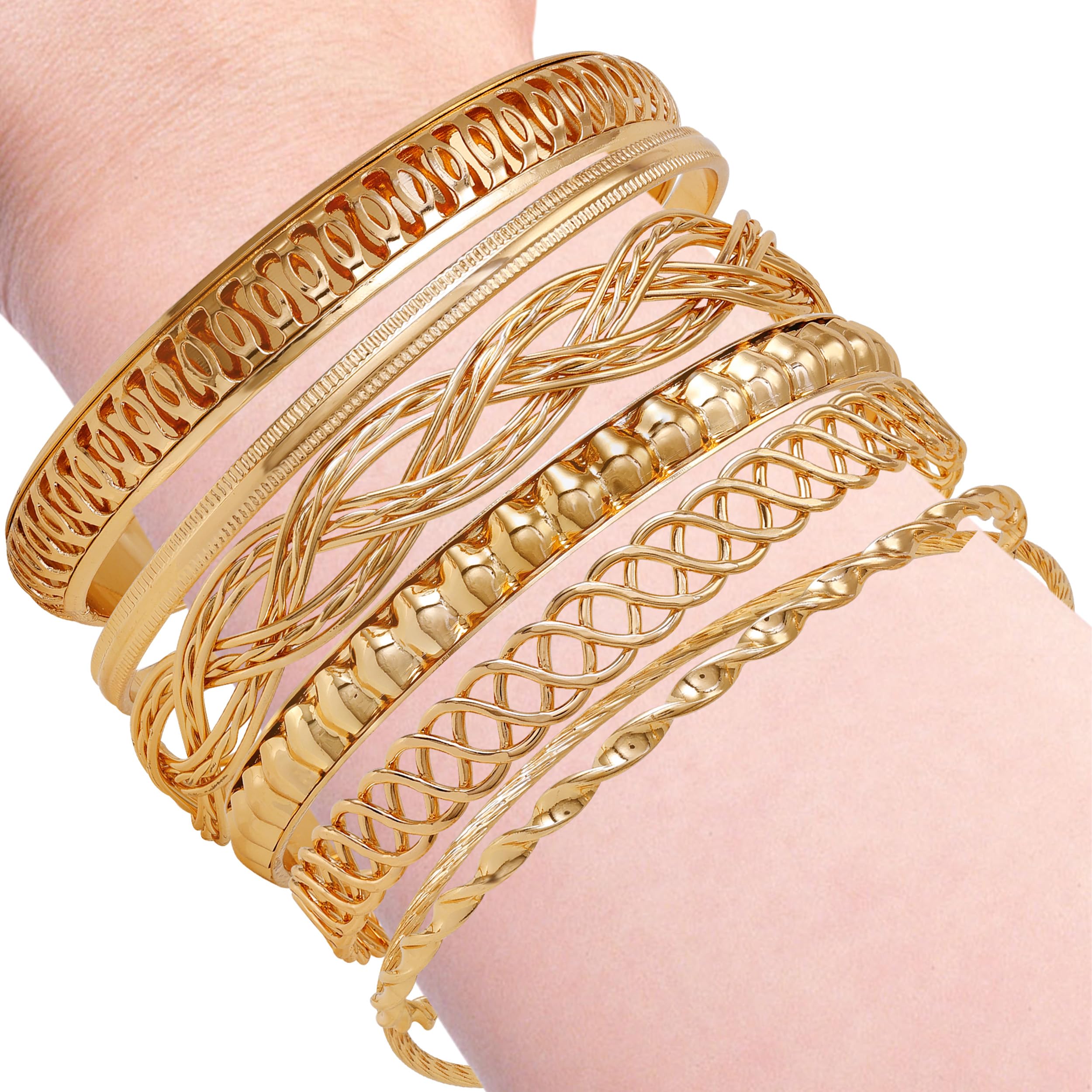 Foto 3 | Brazalete Guess Basic Gold 7 Piezas - Venta Internacional