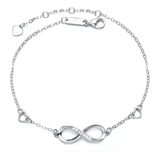 Foto 2 pulgar | Pulsera Amor Infinito  Xtellar Plata 925 Con Corazones Ajustable Color Plata