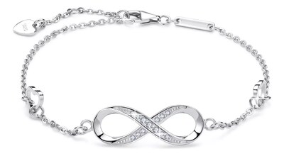 Foto 3 | Pulsera Amor Infinito Xtellar Plata 925 Con Corazones Ajustable Color Plata