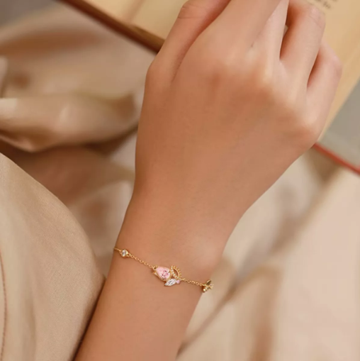 Foto 5 pulgar | Pulsera Xtellar Tulipán Ajustable Color Dorado