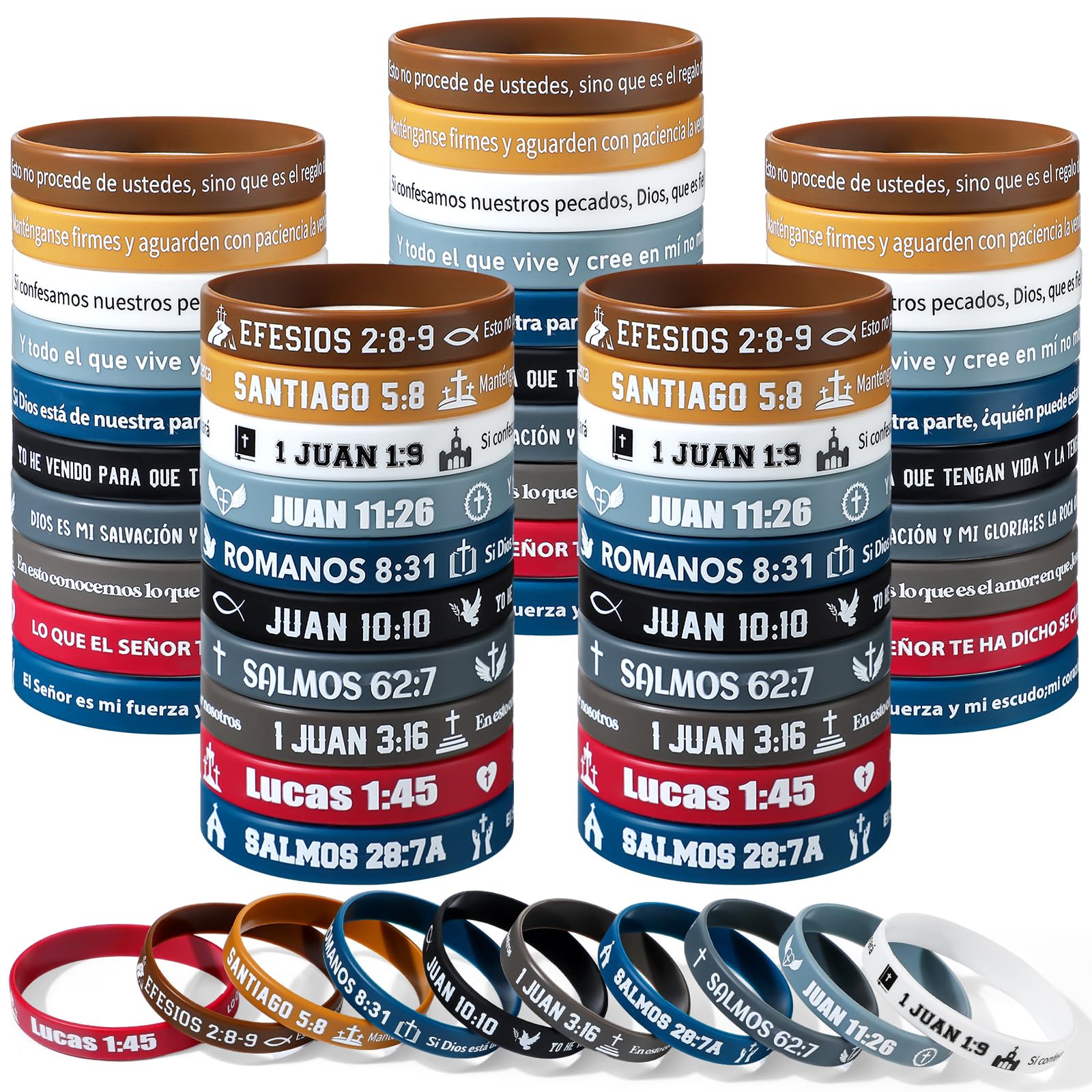 Foto 2 pulgar | Pulseras de Goma Skylety con Versículos Bíblicos en Español - Venta Internacional