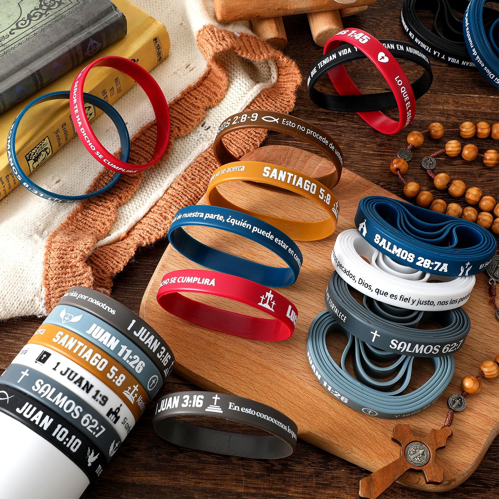Foto 5 pulgar | Pulseras de Goma Skylety con Versículos Bíblicos en Español - Venta Internacional
