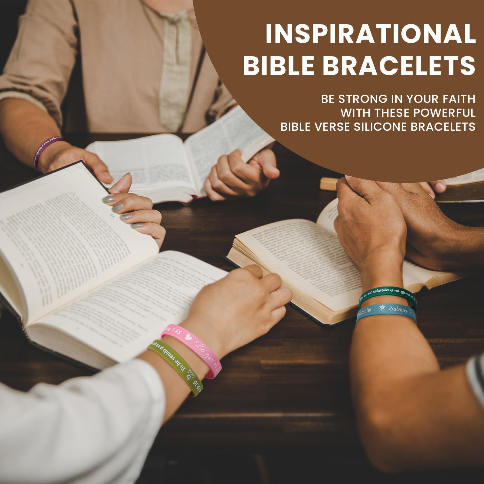 Foto 7 pulgar | Pulseras Versículos de La Biblia Español 120 Unidades - Venta Internacional