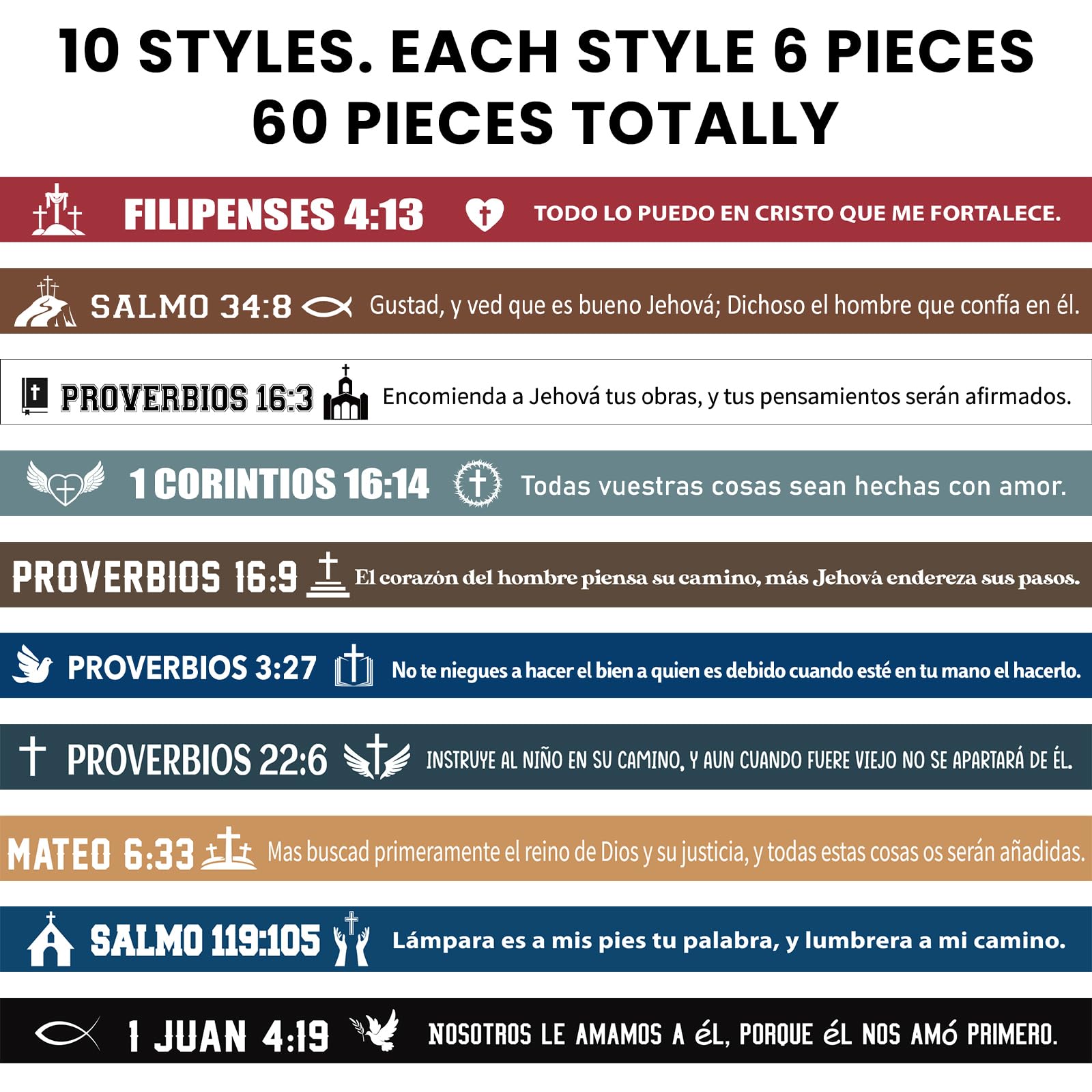 Foto 2 | Pulseras Skylety Spanish Christian 60 Unidades - Venta Internacional