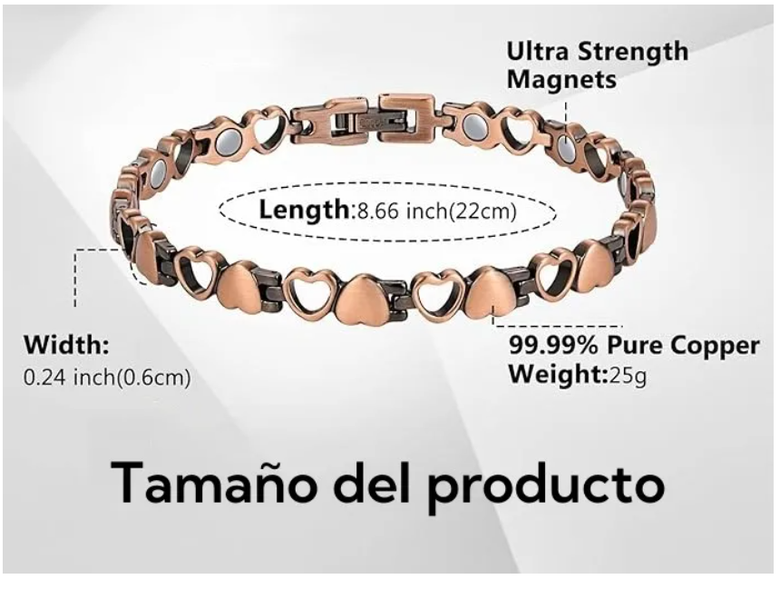 Foto 4 pulgar | Pulsera Xtellar De Cobre Puro Mujer Terapia Magnética Para Artritis