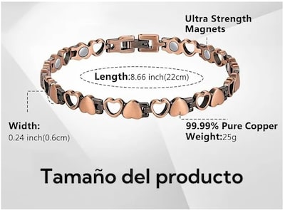 Foto 3 | Pulsera Xtellar De Cobre Puro Mujer Terapia Magnética Para Artritis