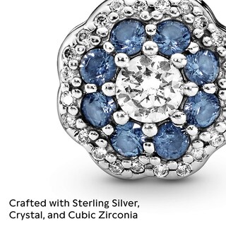 Foto 3 | Charm Pandora Con Forma De Flor Azul Brillante, Plata 925 - Venta Internacional.