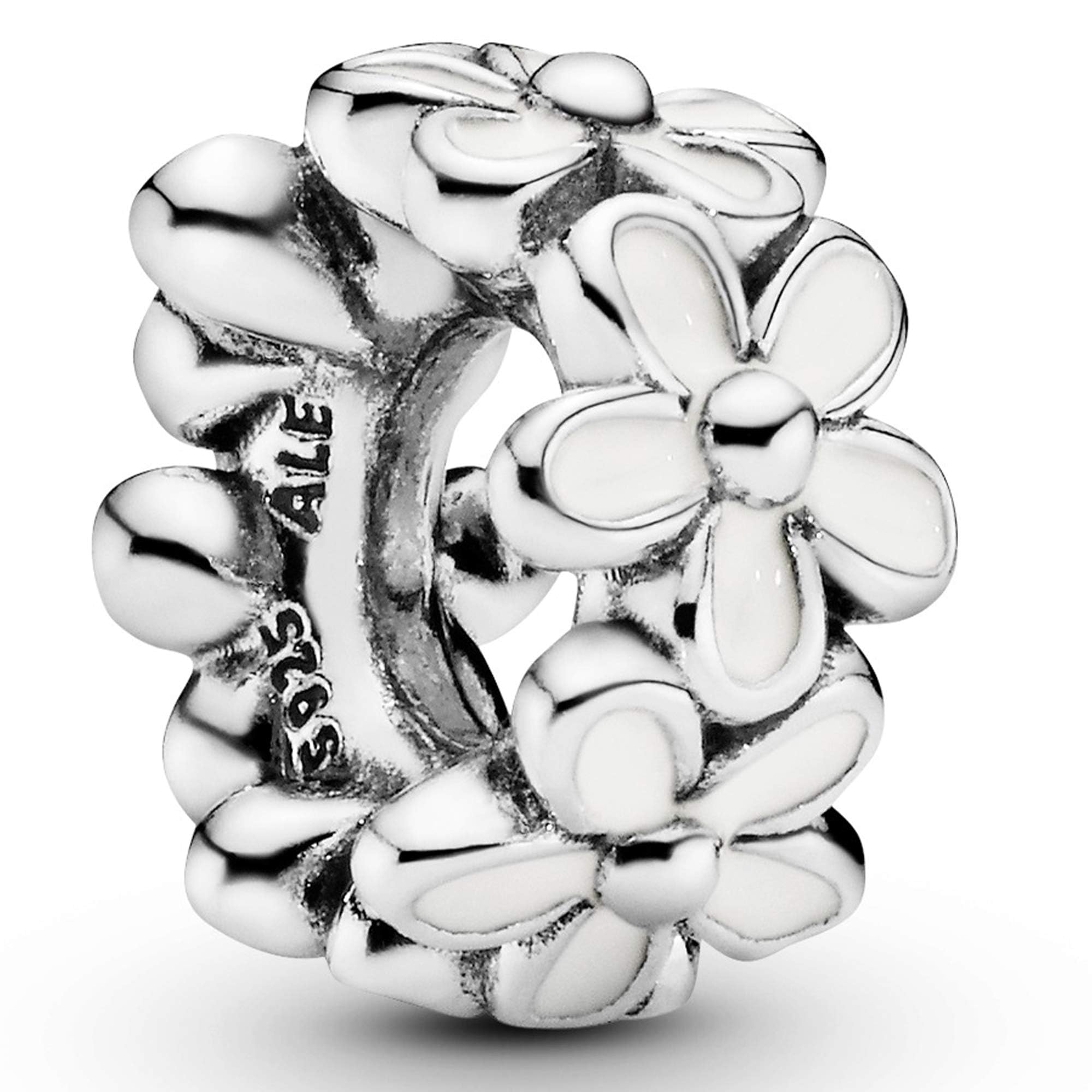 Foto 2 | Charm Spacer Pandora Con Forma De Margarita Blanca, Plata De Ley - Venta Internacional.