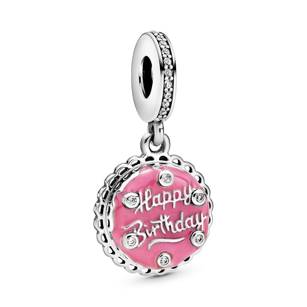 Charm Pandora Jewelry - Colgante Para Tarta De Cumpleaños, Color Rosa - Venta Internacional.