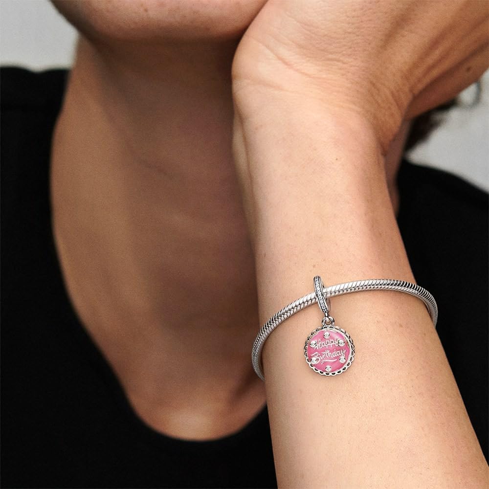 Foto 8 pulgar | Charm Pandora Jewelry - Colgante Para Tarta De Cumpleaños, Color Rosa - Venta Internacional.