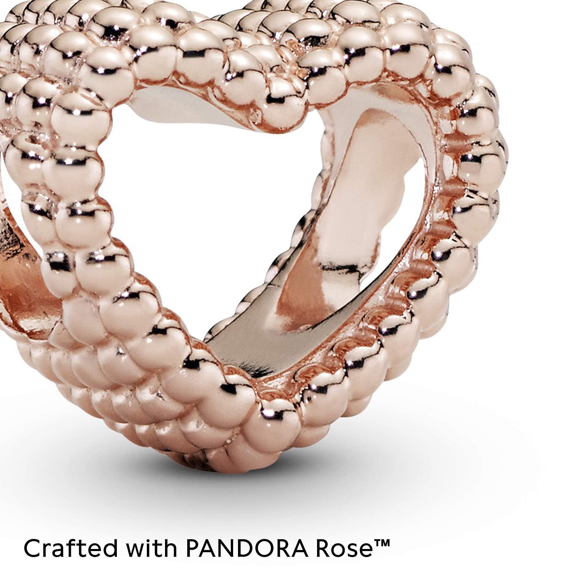Foto 5 pulgar | Brazalete Pandora Con Abalorios En Forma De Corazón Abierto En Oro Rosado De 14 K - Venta Internacional.