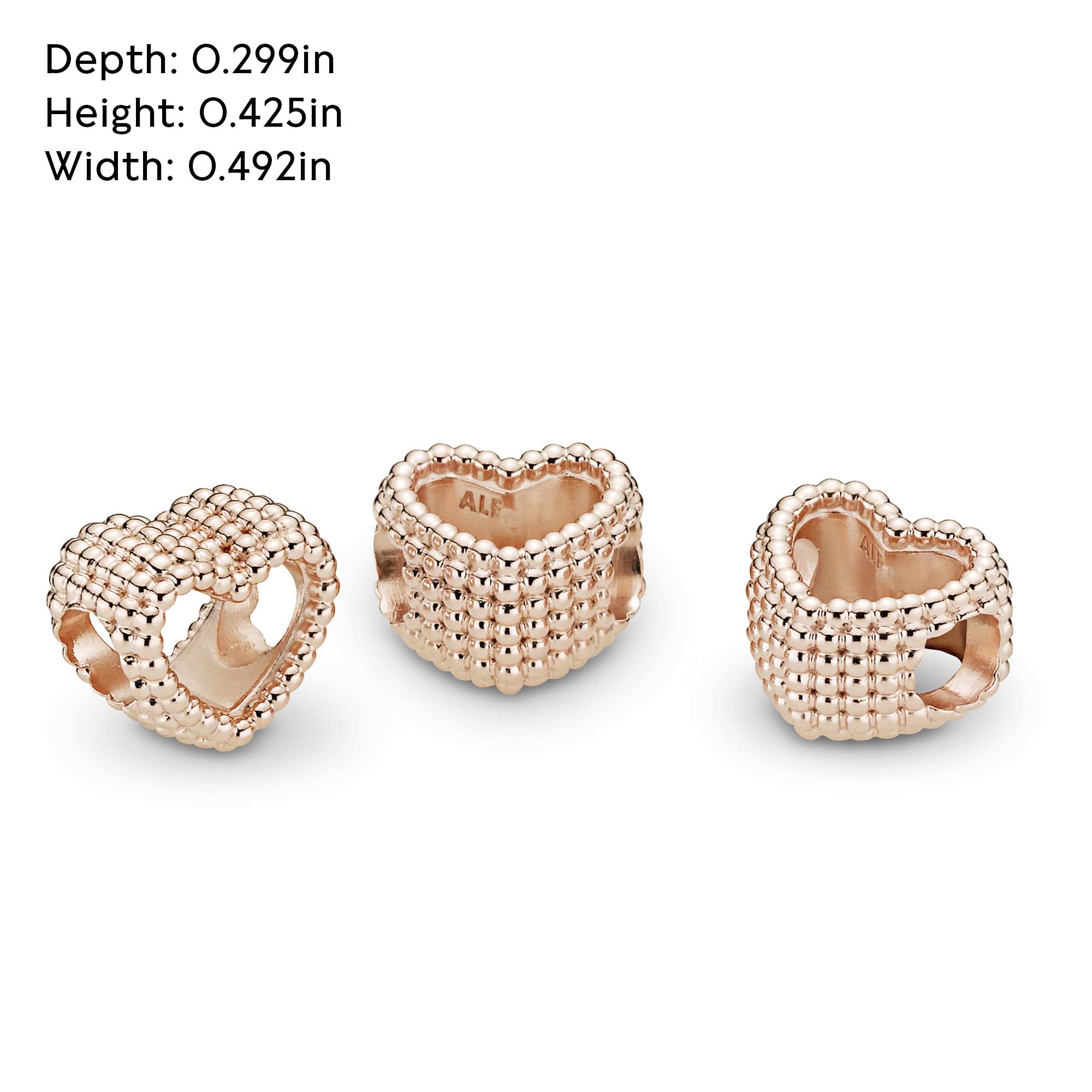 Foto 7 pulgar | Brazalete Pandora Con Abalorios En Forma De Corazón Abierto En Oro Rosado De 14 K - Venta Internacional.