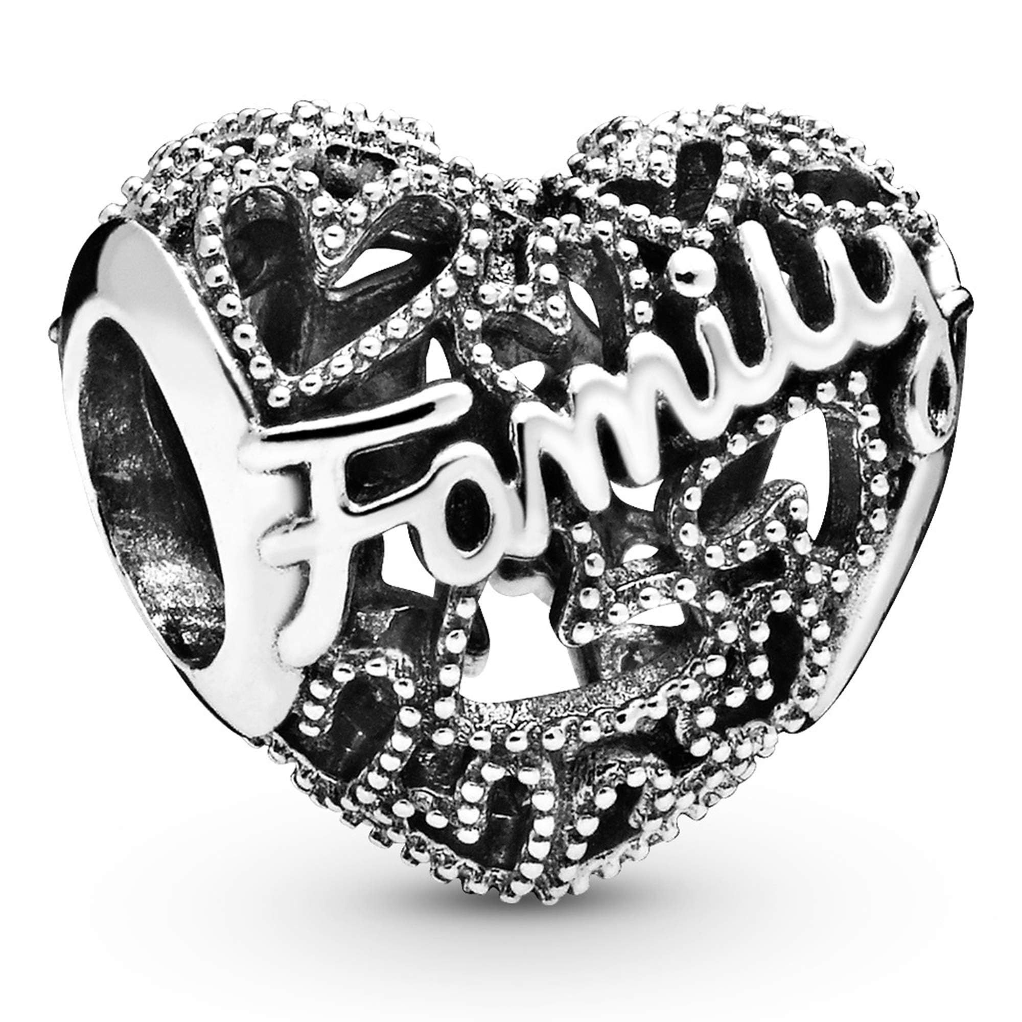 Foto 3 pulgar | Charm Pandora Family Heart De Plata De Ley Con Caja De Regalo - Venta Internacional.