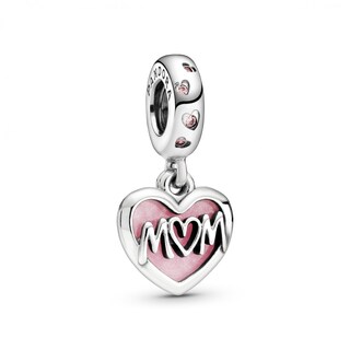 Foto 1 | Pulseras Charm Pandora Mom Script En Forma De Corazón Para Moments - Venta Internacional.