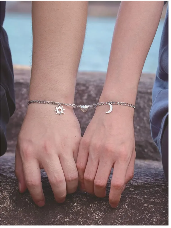 Foto 3 pulgar | Pulsera Xtellar Pareja Solar y Luna Acero Inoxidable Plateada para Mujer