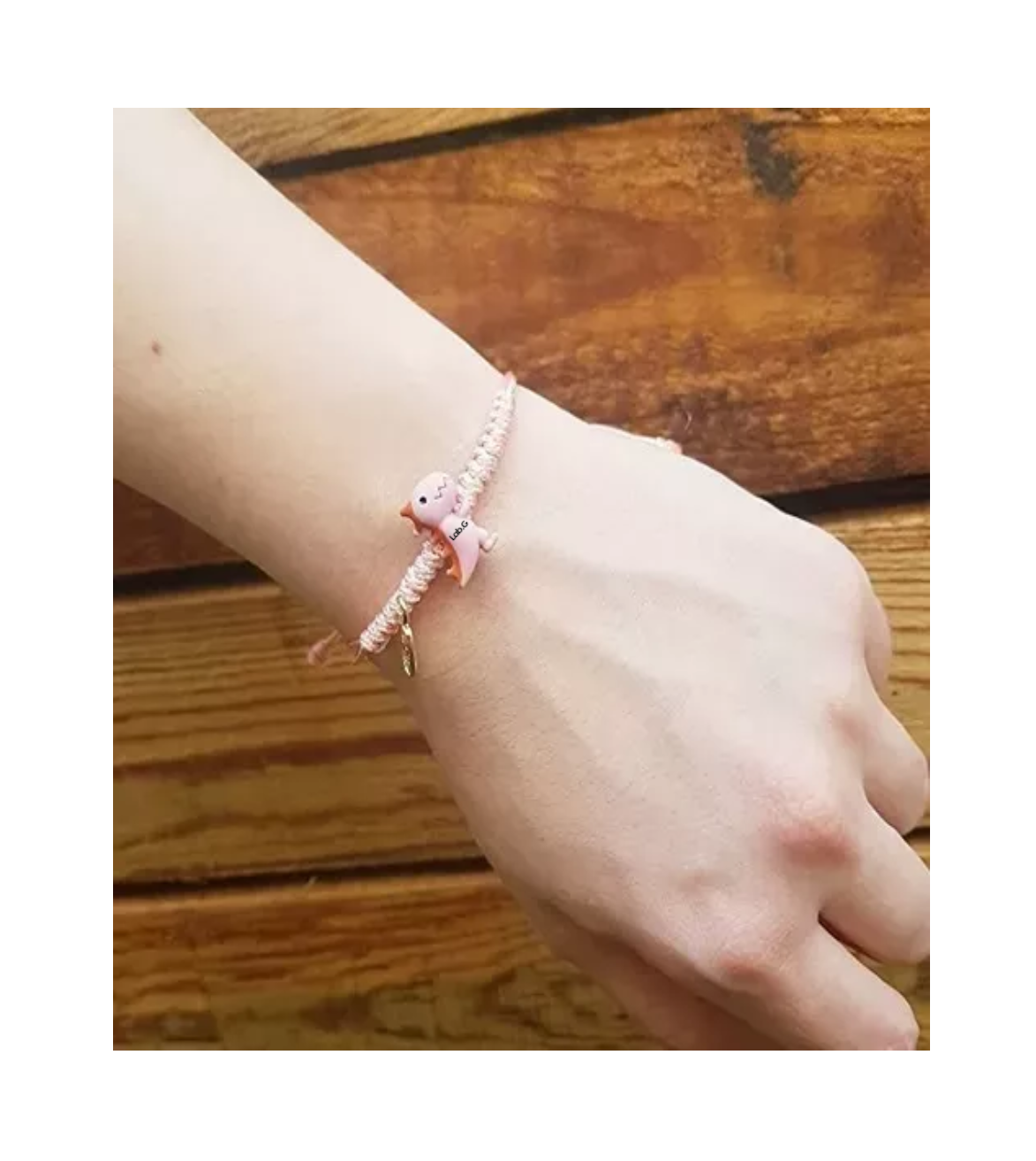 Foto 4 pulgar | Bonita Pulsera Pareja Lab.g Más Bolsa De Joyería 2 Piezas Verde /rosa