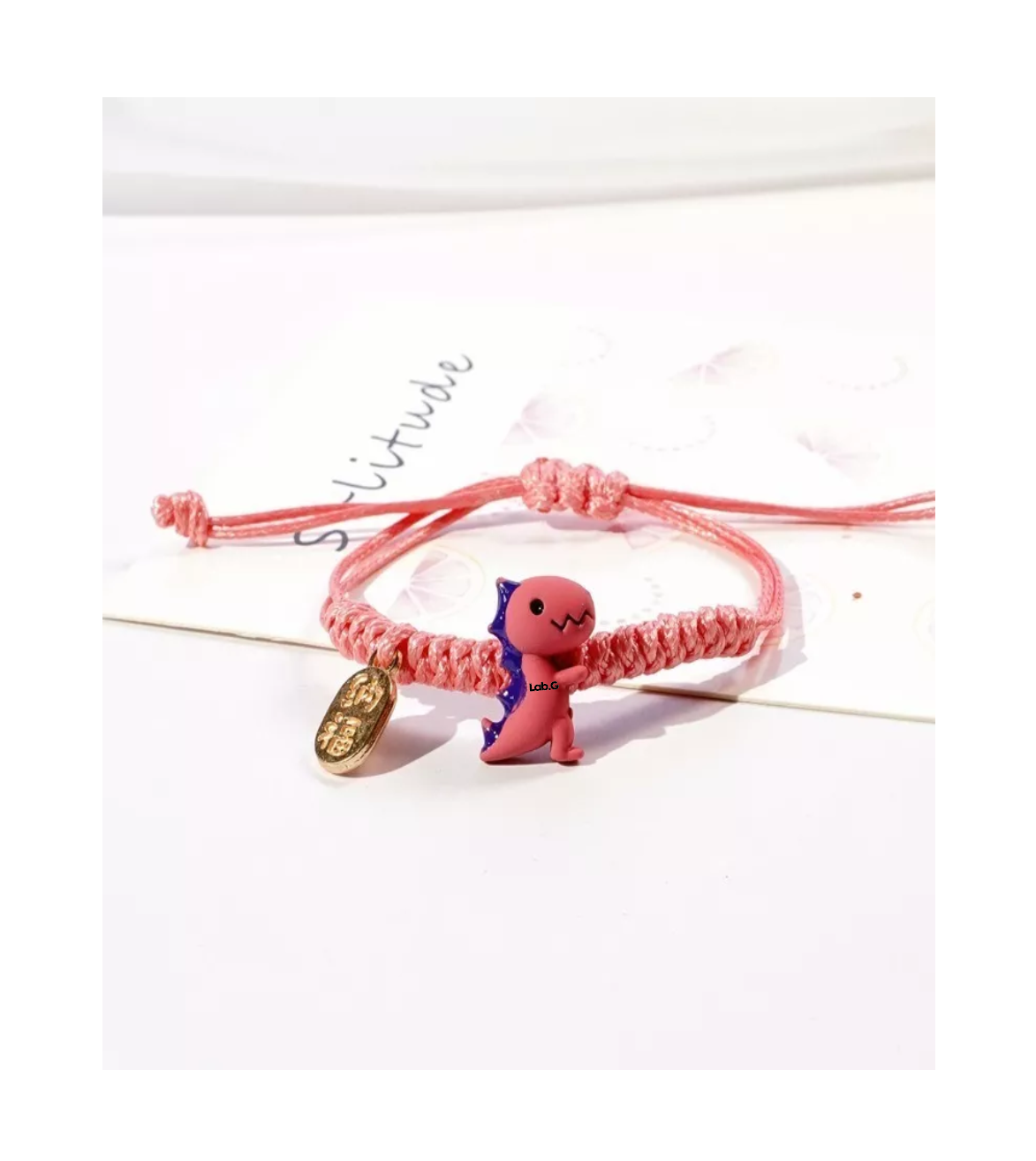 Foto 5 pulgar | Bonita Pulsera Pareja Lab.g Más Bolsa De Joyería 2 Piezas Verde /rosa