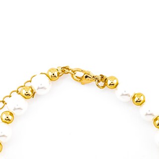 Foto 2 | Pulsera Perlas Sintética Con Dije De Platano The Golden Store Chapa De Oro 18k