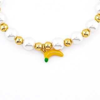 Foto 3 | Pulsera Perlas Sintética Con Dije De Platano The Golden Store Chapa De Oro 18k