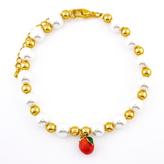 Foto 1 | Pulsera Perlas Sintética Con Dije De Manzana The Golden Store Chapa De Oro 18k