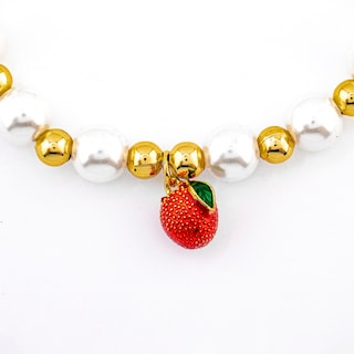 Foto 2 | Pulsera Perlas Sintética Con Dije De Manzana The Golden Store Chapa De Oro 18k