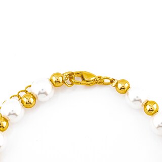 Foto 3 | Pulsera Perlas Sintética Con Dije De Manzana The Golden Store Chapa De Oro 18k