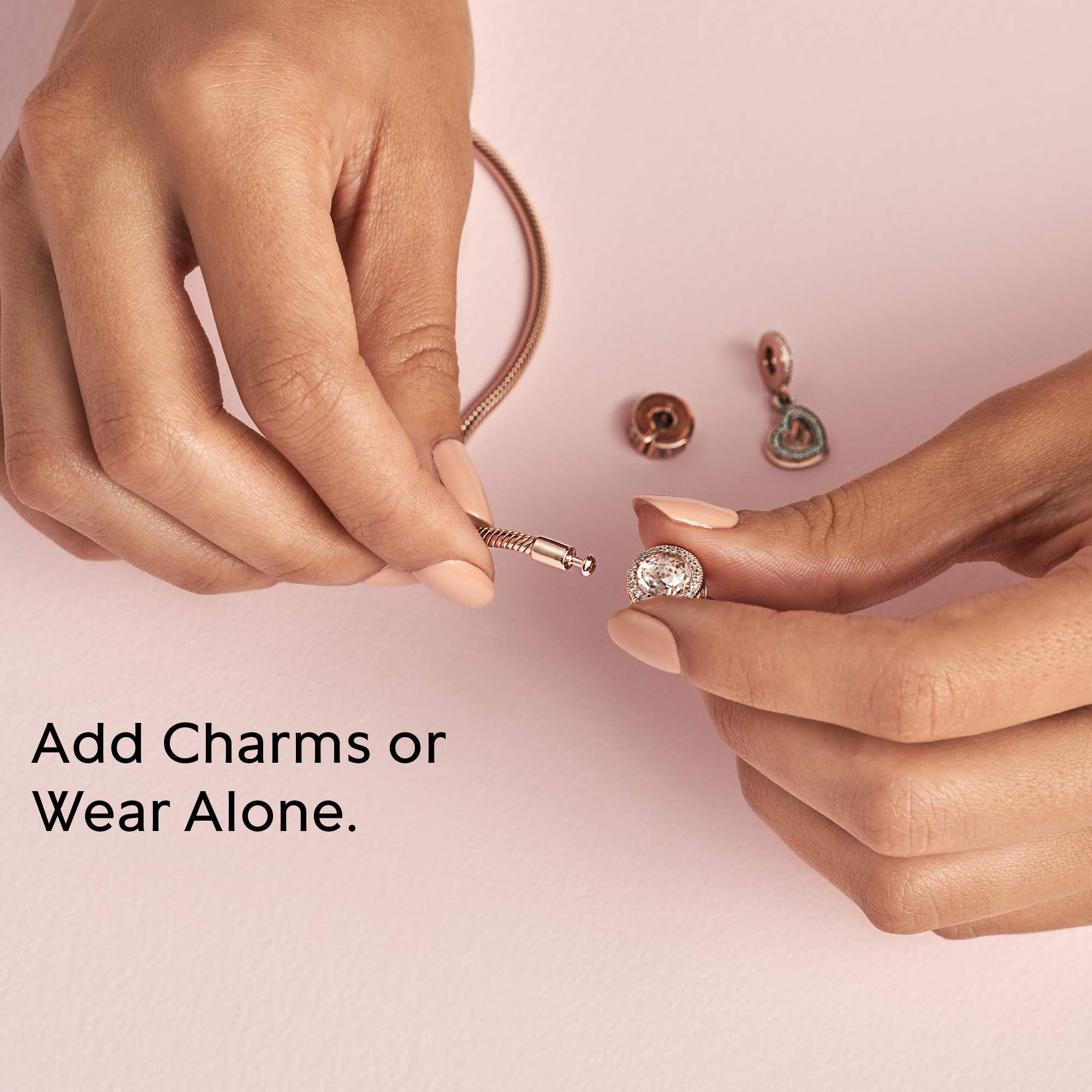 Foto 6 | Pulsera Pandora Moments Snake Chain En Oro Rosa Para Mujer - Venta Internacional.