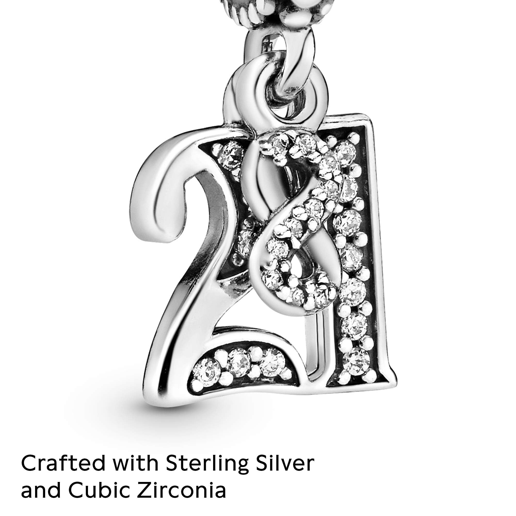Foto 5 pulgar | Colgante De Plata De Ley Charm Pandora Para La Celebración Del 21° Aniversario - Venta Internacional.