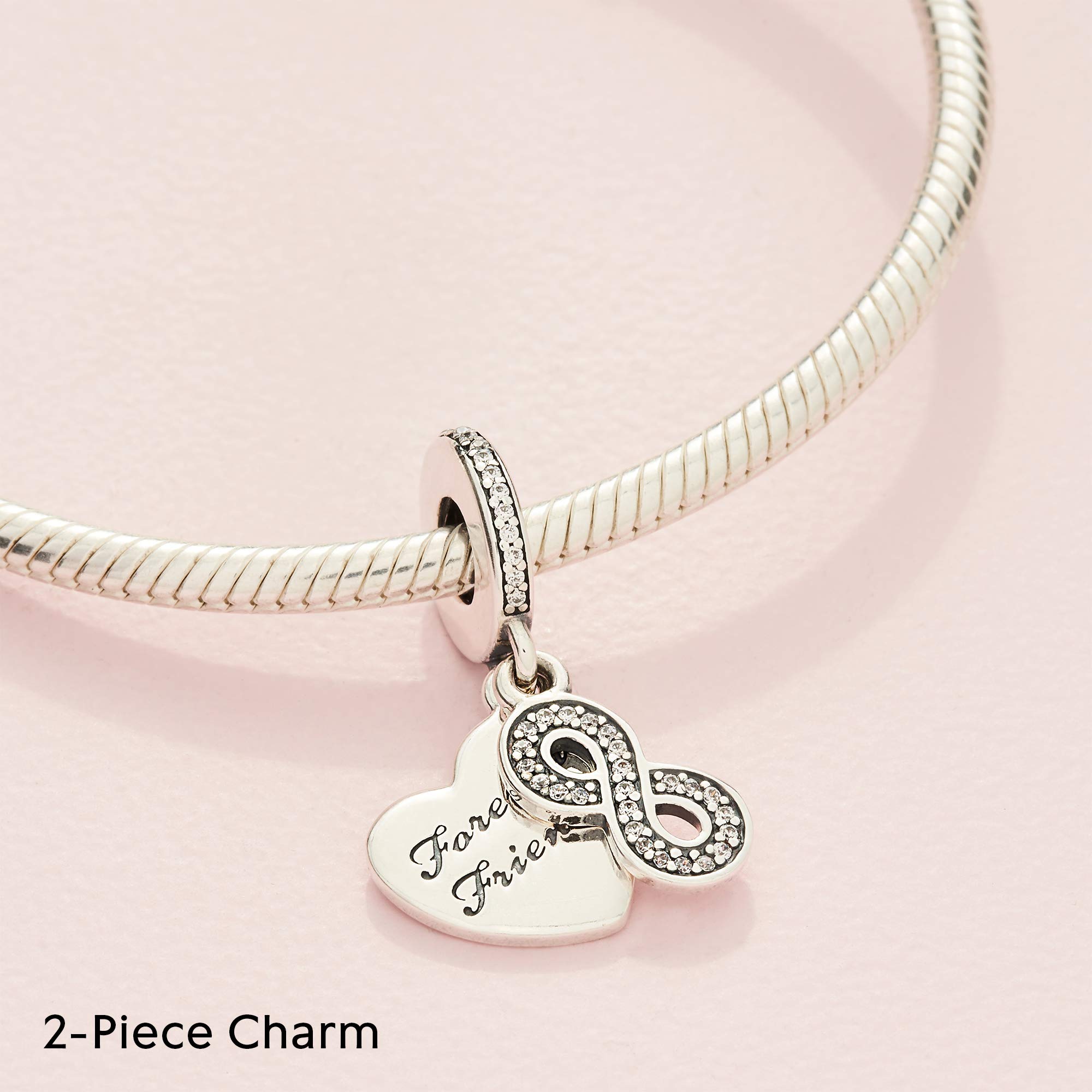 Foto 6 pulgar | Colgante Con Forma De Corazón Pandora Forever Friends, Plata De Ley - Venta Internacional.