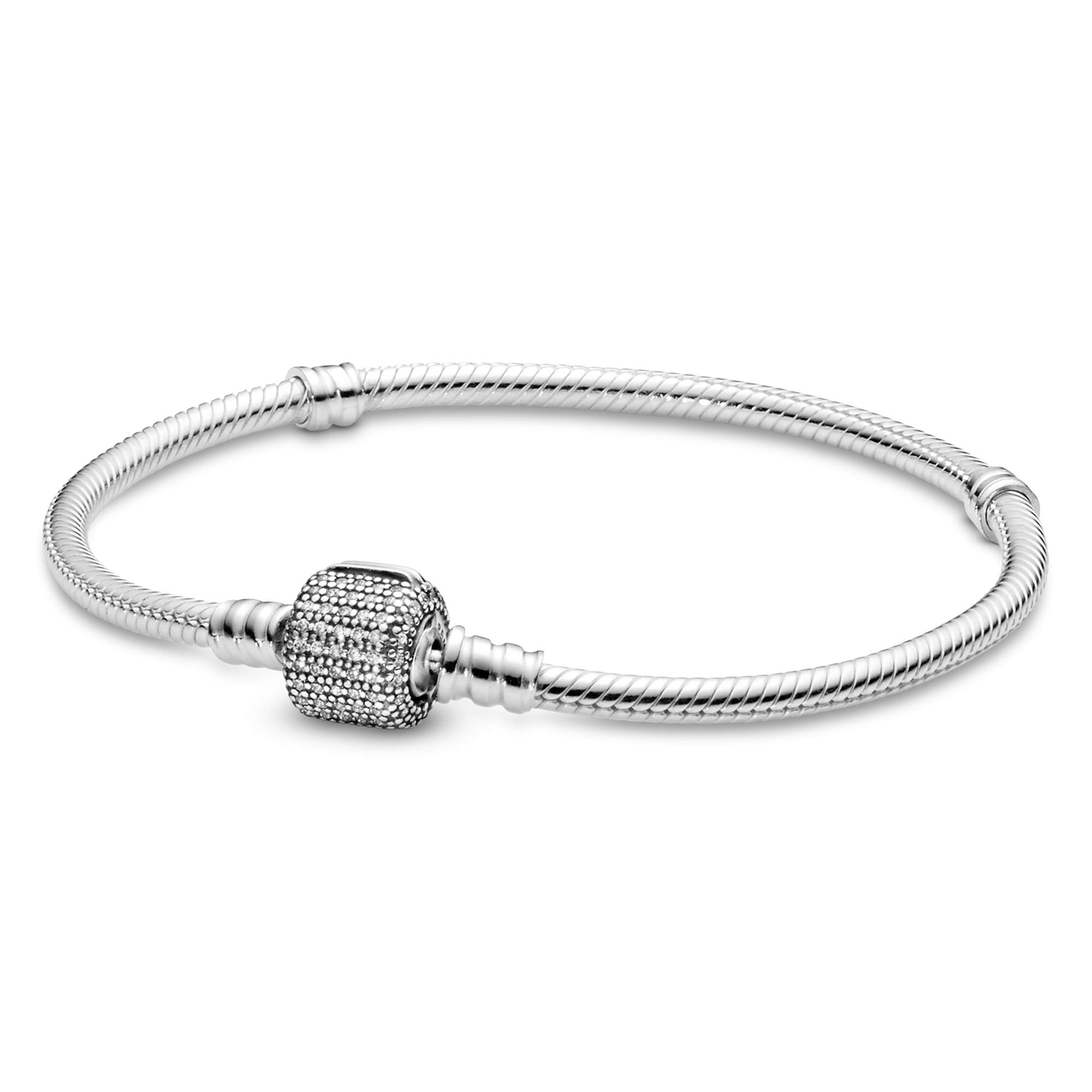 Foto 3 pulgar | Pulsera Pandora Moments Con Cierre En Pavé Brillante Y Cadena En Forma De Serpiente - Venta Internacional.