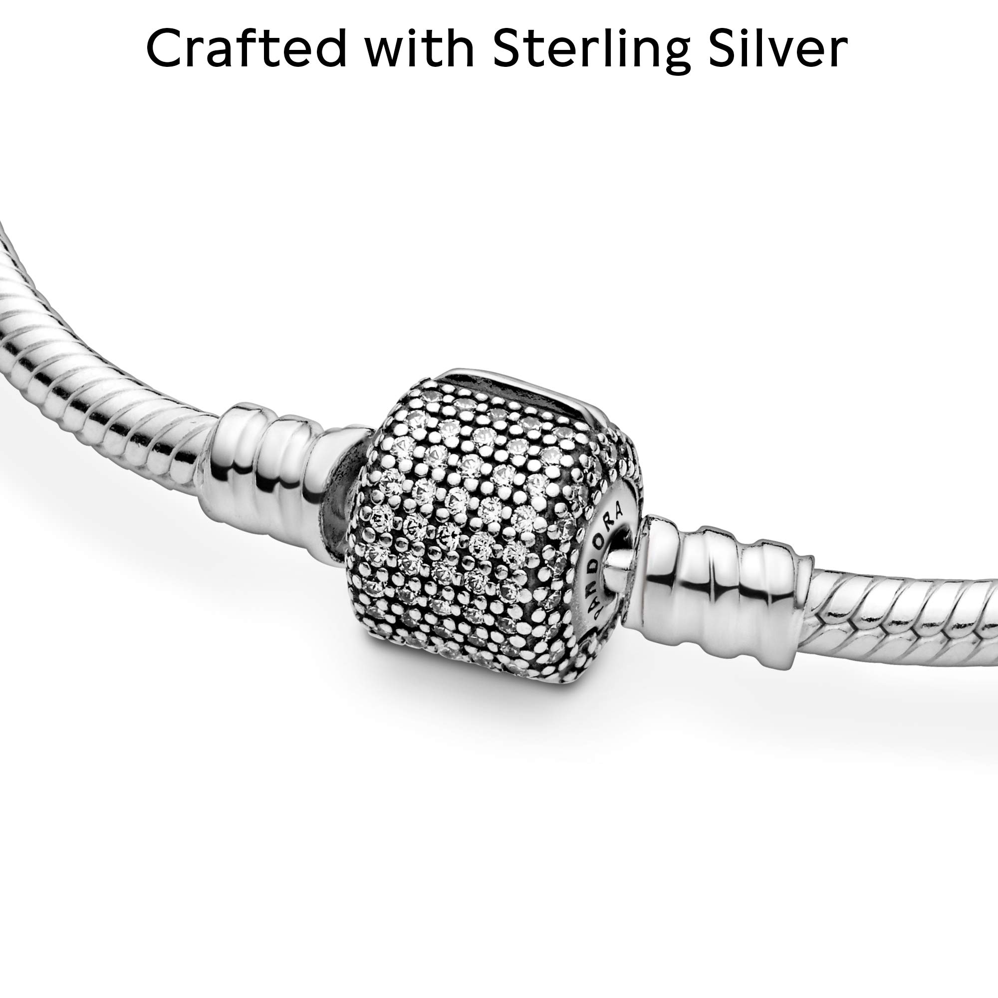 Foto 5 pulgar | Pulsera Pandora Moments Con Cierre En Pavé Brillante Y Cadena En Forma De Serpiente - Venta Internacional.