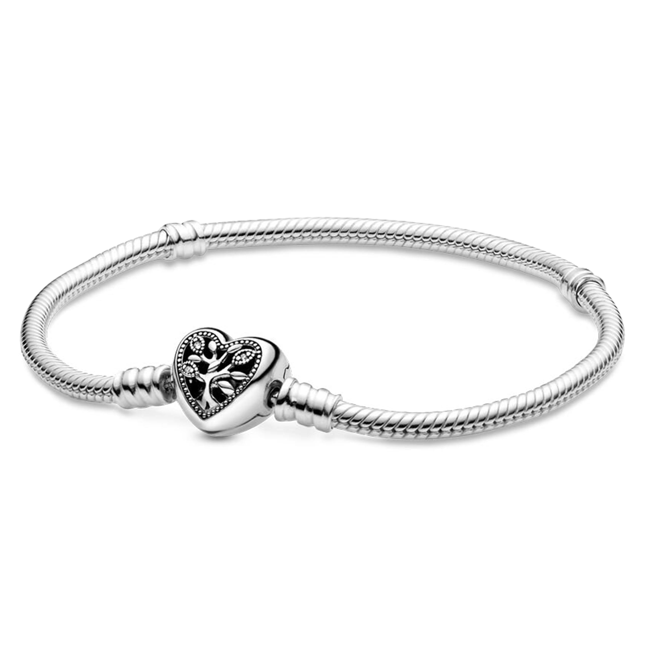 Foto 3 pulgar | Pulsera Pandora Moments Con Forma De Árbol Genealógico Con Cierre De Corazón, Plata - Venta Internacional.
