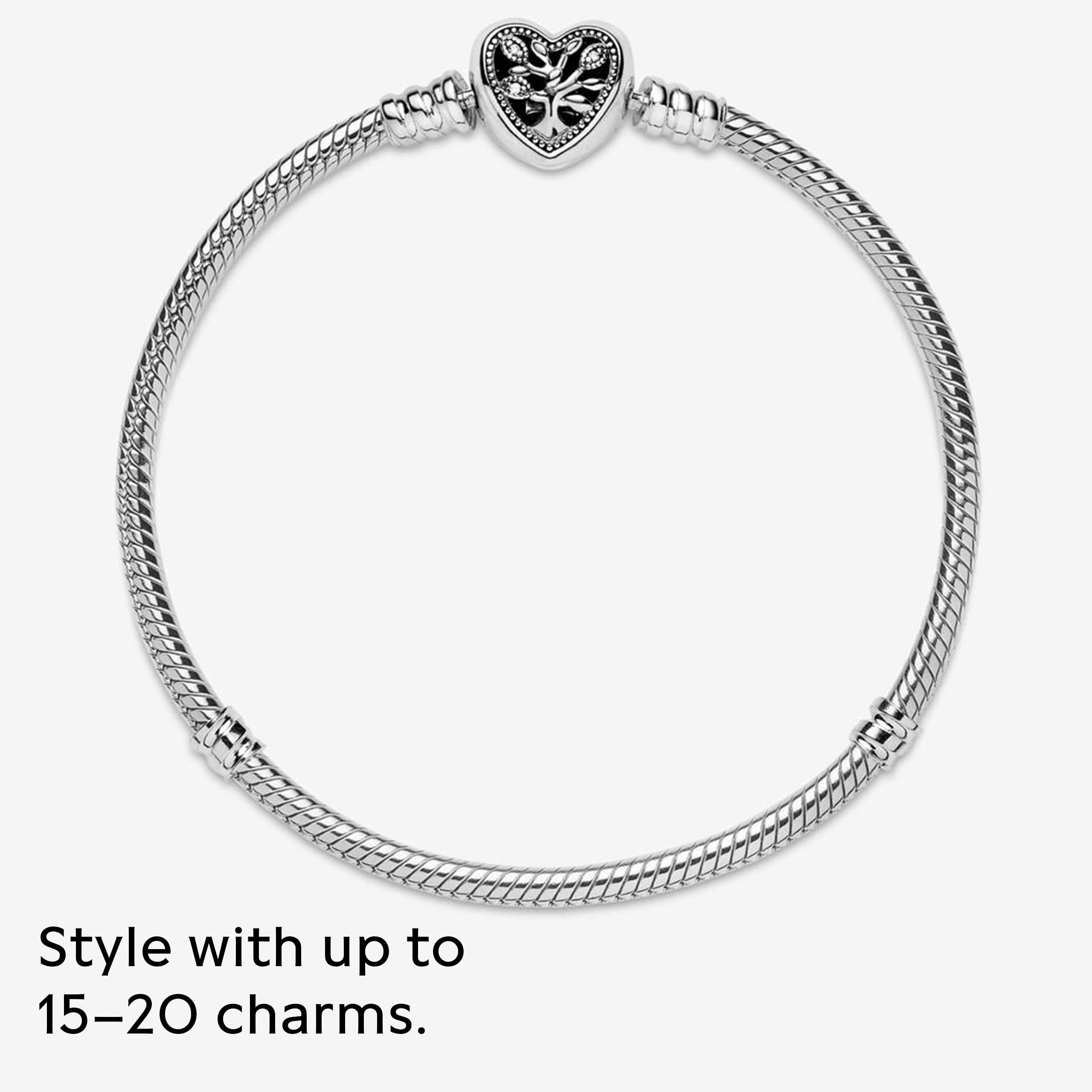 Foto 8 pulgar | Pulsera Pandora Moments Con Forma De Árbol Genealógico Con Cierre De Corazón, Plata - Venta Internacional.