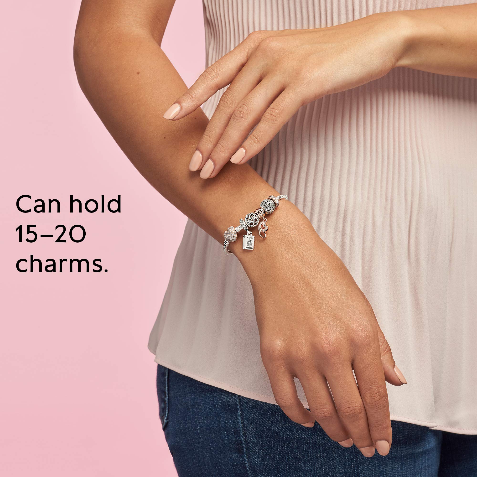 Foto 8 pulgar | Pulsera Pandora Moments Sparkling Con Cierre En Forma De Corazón Plateado Y Rosa - Venta Internacional.
