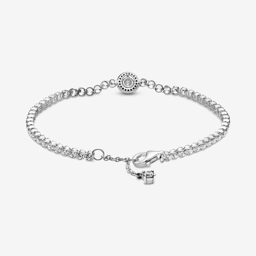 Foto 5 pulgar | Pulsera Pandora Sparkling Halo Tennis Plateada Para Mujer, 7.9 Pulgadas - Venta Internacional.