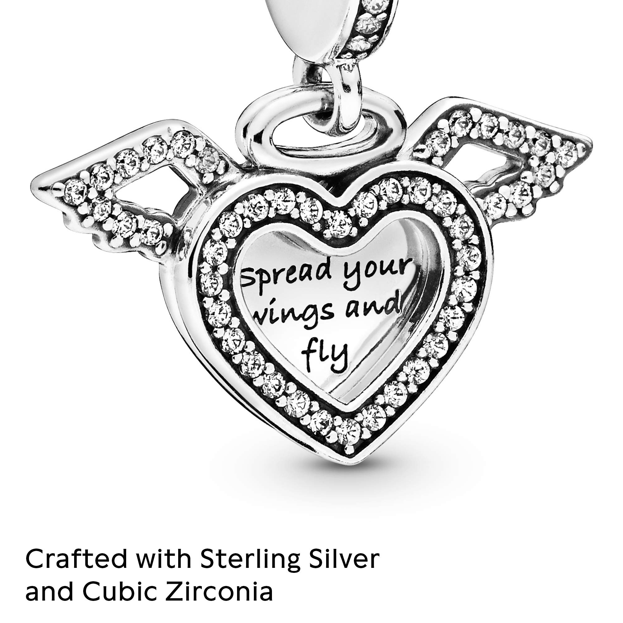 Foto 5 pulgar | Colgante De Plata De Ley Con Forma De Corazón Y Alas De Ángel De Pandora - Venta Internacional.