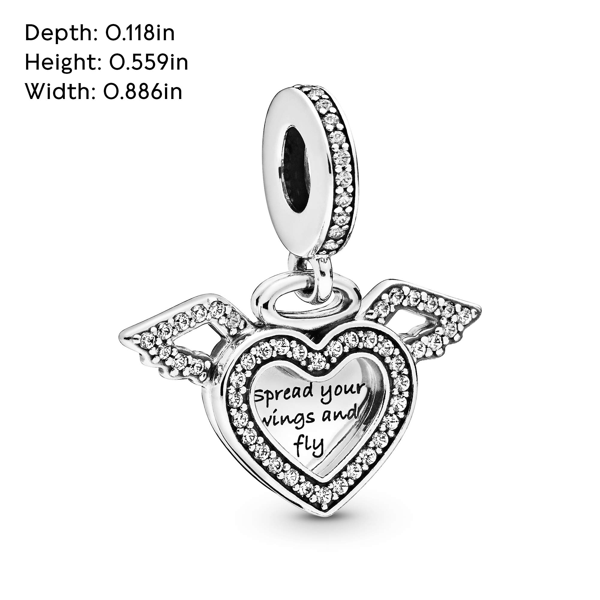 Foto 7 pulgar | Colgante De Plata De Ley Con Forma De Corazón Y Alas De Ángel De Pandora - Venta Internacional.
