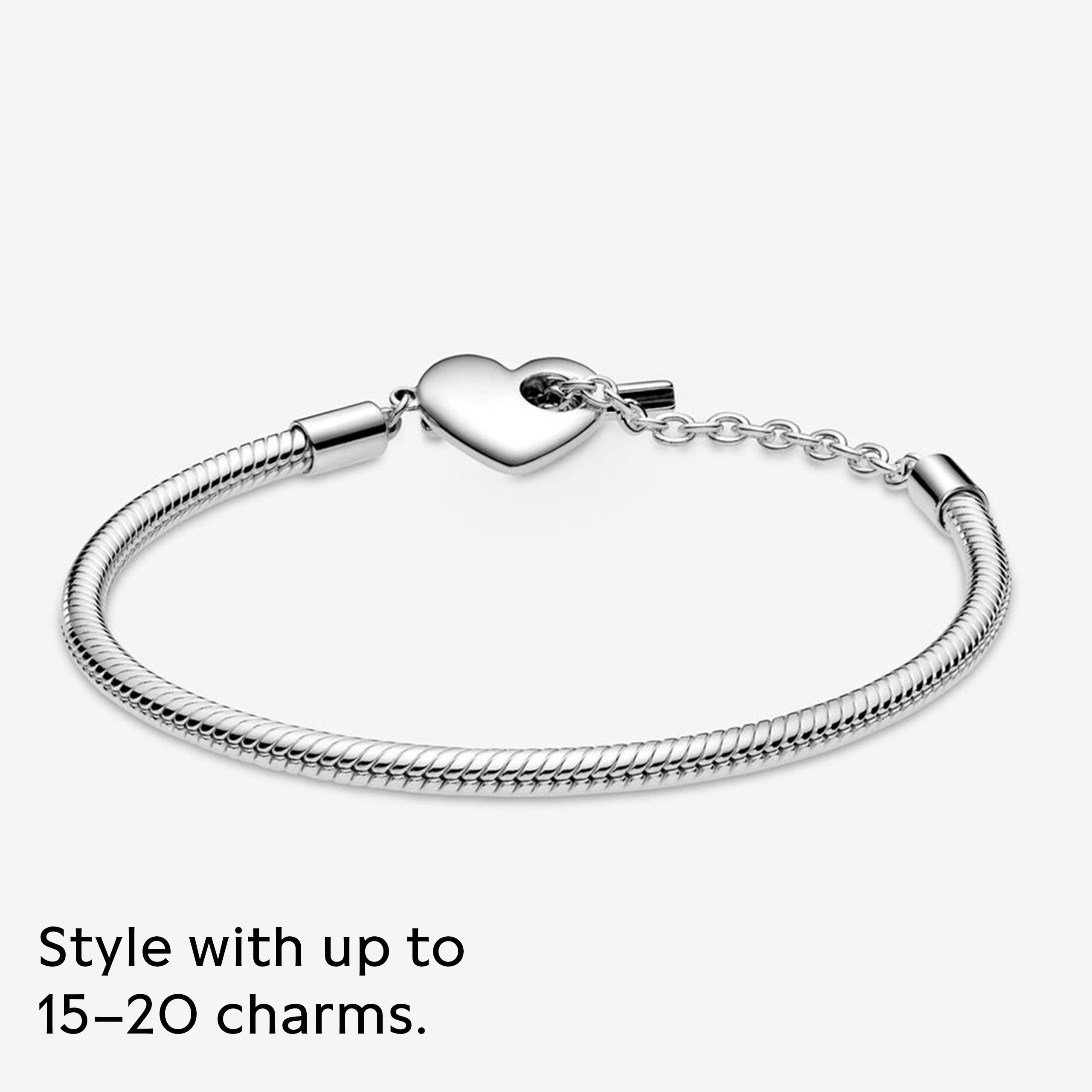 Foto 7 pulgar | Pulsera Pandora Moments En Forma De Corazón Con Cierre En T, Plata 925 - Venta Internacional.