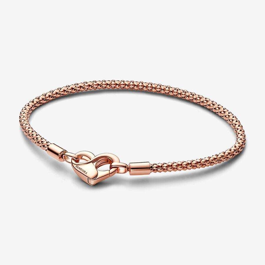 Foto 2 | Pulsera Pandora Moments Con Cadena Con Tachuelas En Oro Rosa Para Mujer - Venta Internacional.