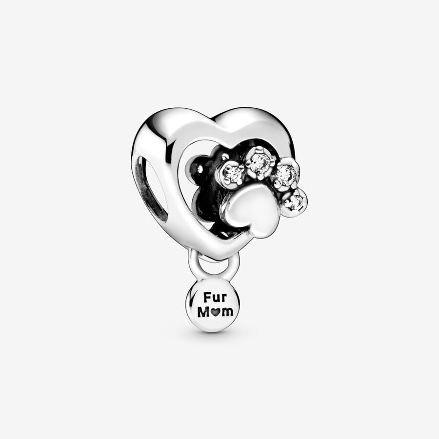 Foto 3 pulgar | Colgante Pandora Para Mujer En Plata De Ley Con Estampado Brillante De Pata Y Corazón - Venta Internacional.