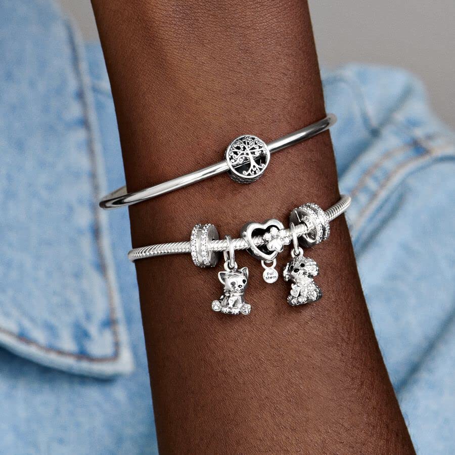 Foto 5 pulgar | Colgante Pandora Para Mujer En Plata De Ley Con Estampado Brillante De Pata Y Corazón - Venta Internacional.