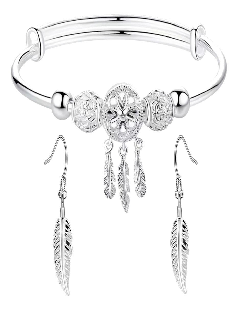 Foto 3 pulgar | Pulsera Atrapasueño Y Pendientes Mujer + Gratis Termo Güish De Regalo
