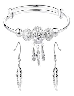 Foto 2 | Pulsera Atrapasueño Y Pendientes Mujer + Gratis Termo Güish De Regalo