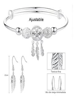 Foto 3 | Pulsera Atrapasueño Y Pendientes Mujer + Gratis Termo Güish De Regalo
