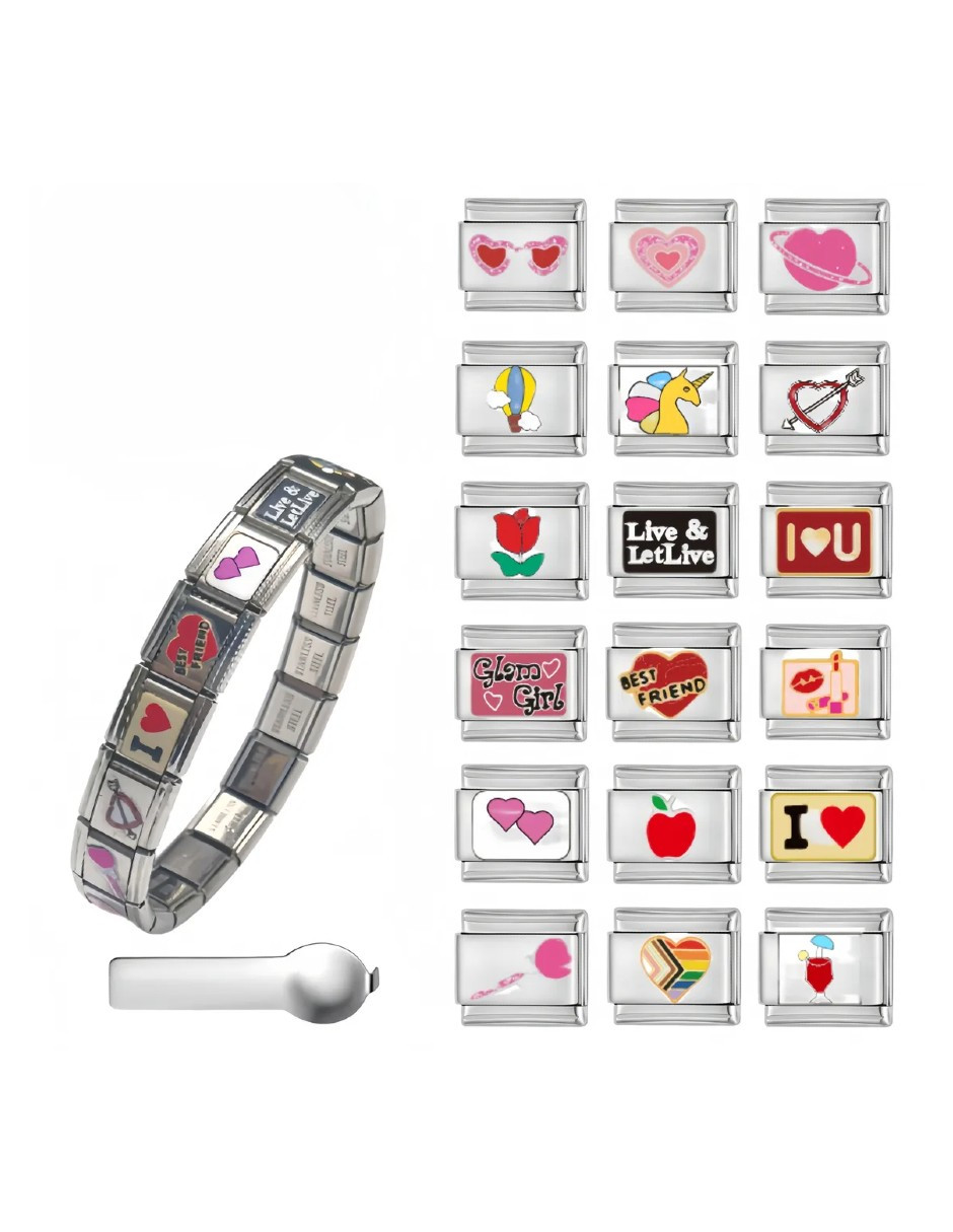 Foto 4 pulgar | Pulsera Italian Charm Rosa + Gratis Termo Güish De Regalo